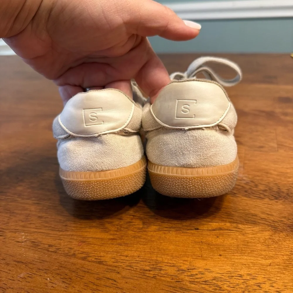 ShuShop Sasha Mini Beige Kids' Sneakers in Cream and Silver size 2